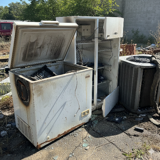 Technician repairing a damaged fridge in a Kenyan home